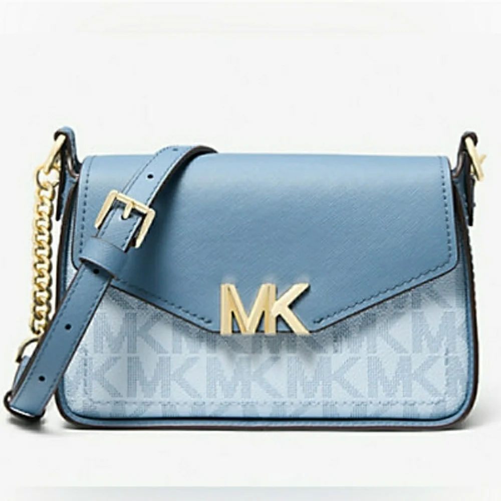 NWT! SET! Michael Kors Sylvia Signature Crossbody Purse & Card Coin Key Holder